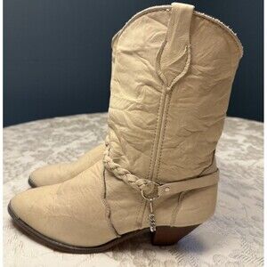 Womens Vintage Abilene Cowboy Boots US Size 11 M Bone Harness Western Festival